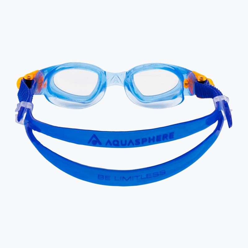 Occhialini da nuoto per bambini Aquasphere Moby Kid blu/arancio/chiaro 5