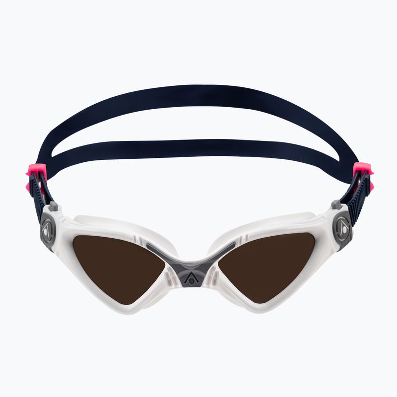 Occhialini da nuoto per bambini Aquasphere Kayenne Compact 2022 bianco/grigio/marrone polarizzato 2