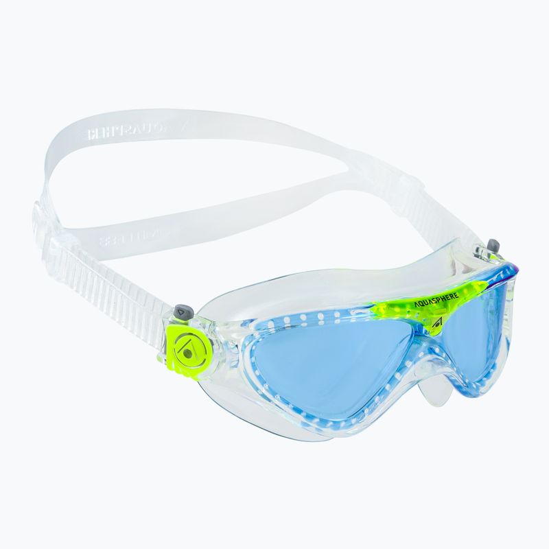 Maschera da bagno per bambini Aquasphere Vista trasparente/verde brillante/blu MS5080031LB