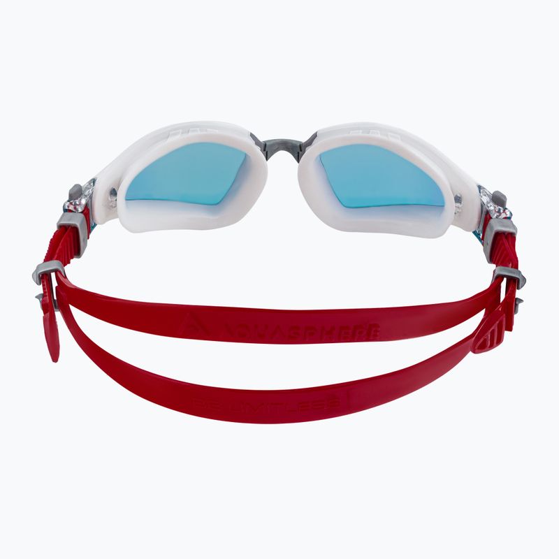Occhiali da nuoto Aquasphere Kayenne Pro bianco/grigio/rosso specchiato 5