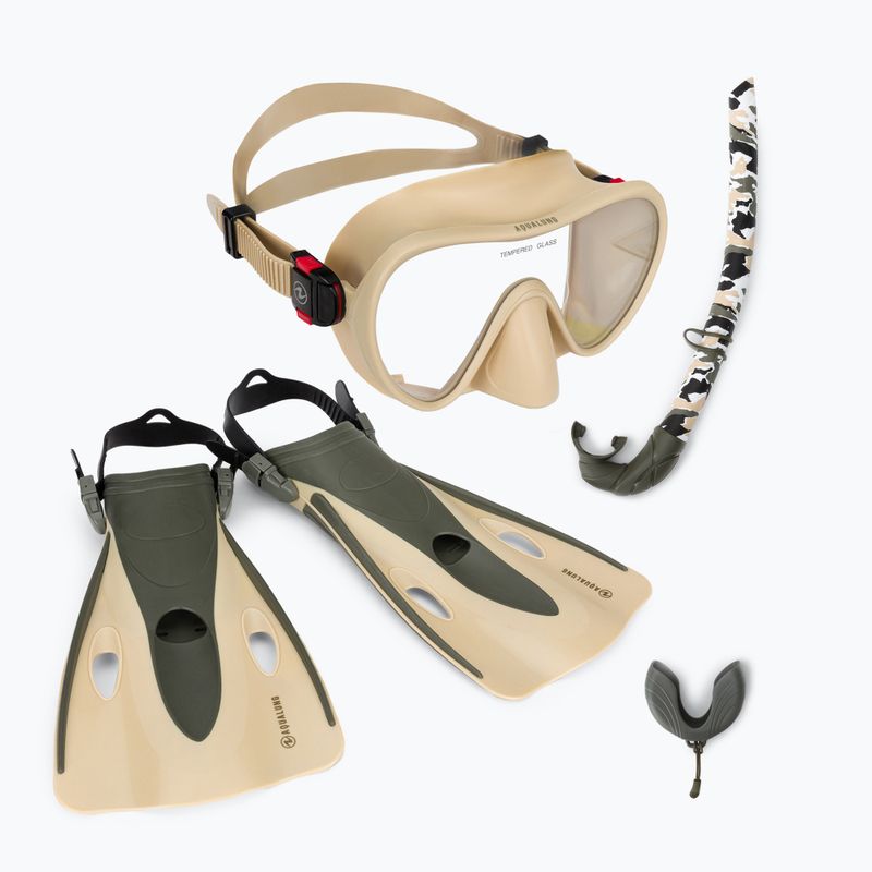 Aqualung Nabul Set per lo snorkeling beige/verde scuro