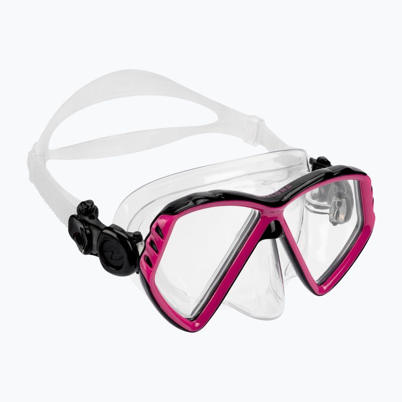 Maschera da snorkeling Aqualung Cub trasparente/rosa per bambini
