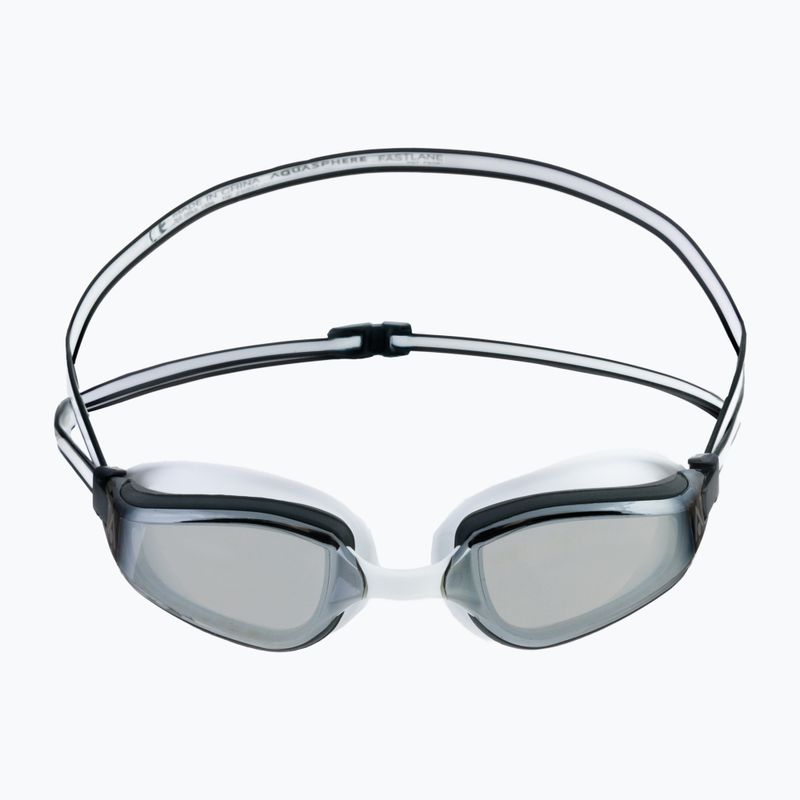 Occhialini da nuoto Aquasphere Fastlane bianco/grigio/argento specchiato 2