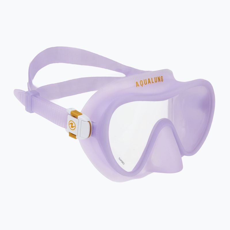 Set da snorkeling Aqualung Nabul maschera + boccaglio + pinne viola traslucido 2