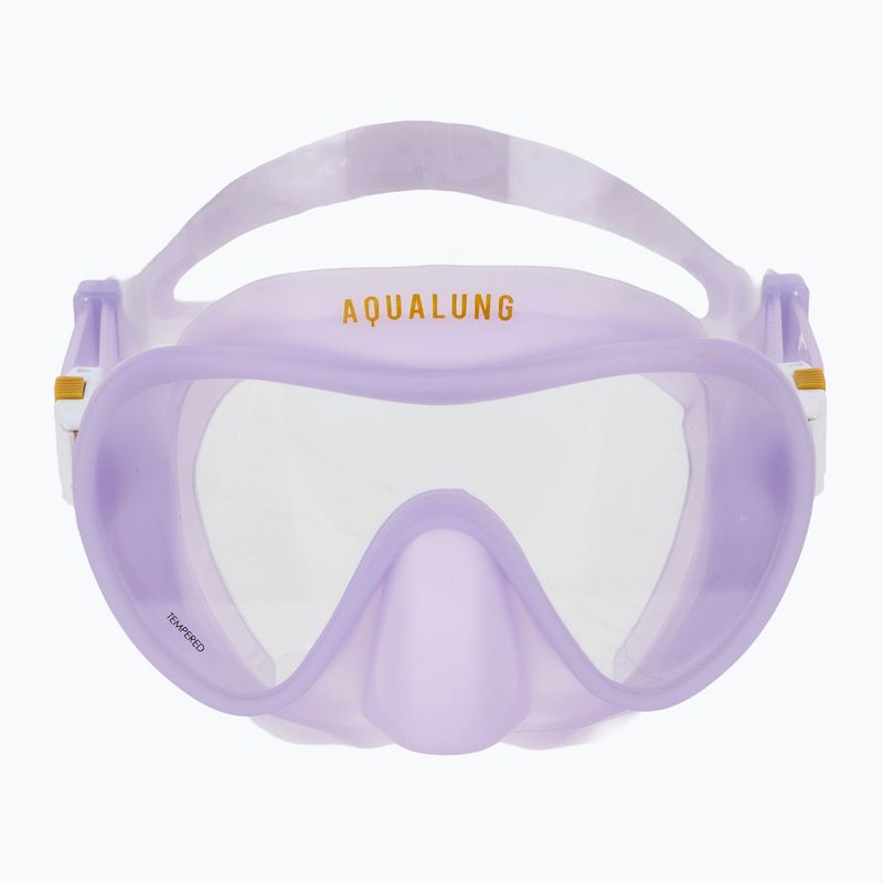 Set da snorkeling Aqualung Nabul maschera + boccaglio + pinne viola traslucido 3