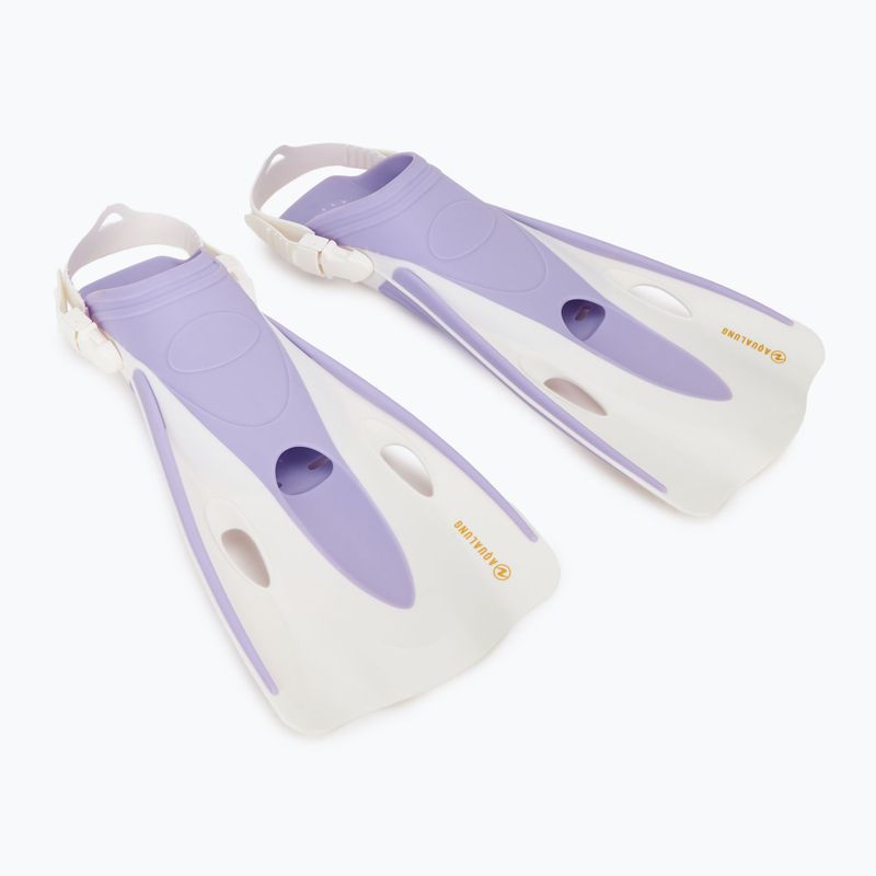 Set da snorkeling Aqualung Nabul maschera + boccaglio + pinne viola traslucido 9