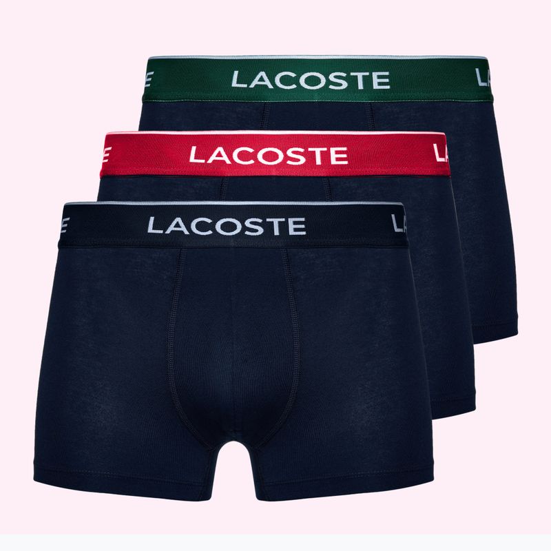 Boxer Lacoste 5H3401 3 paia blu navy/verde/rosso/navy