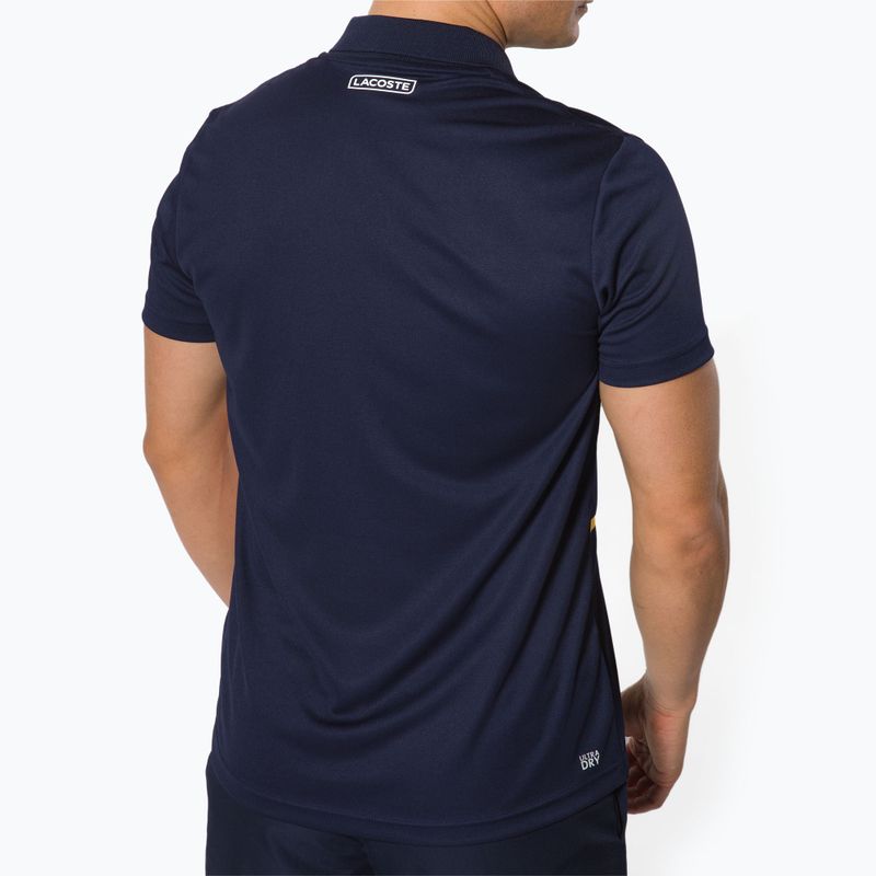 Polo Lacoste da uomo DH0866 blu navy/mandarino di ginestra 4