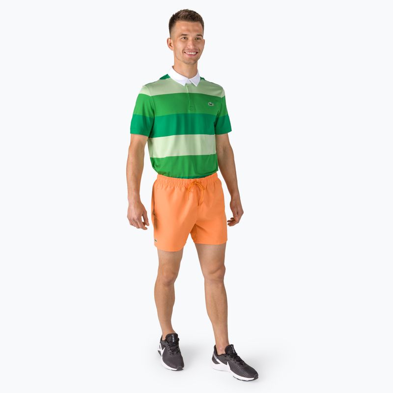 Pantaloncini da bagno Lacoste da uomo MH6270 albero di mandarino arancione/verde 2