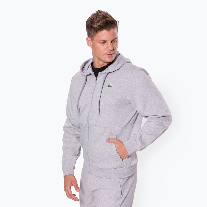 Felpa Lacoste da uomo SH9676 grigio argento/elefante