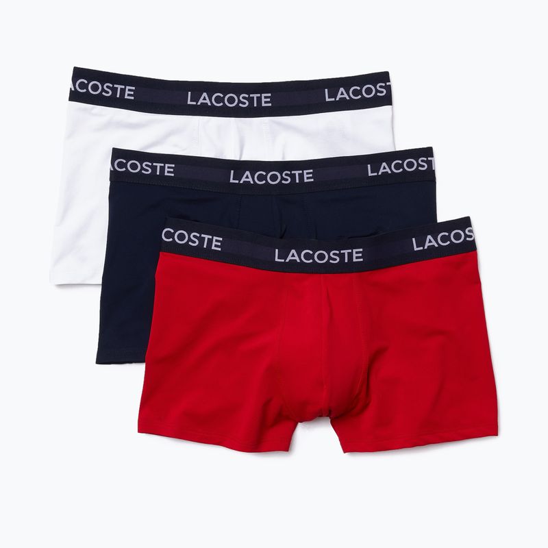Lacoste boxer uomo 5H9623 3 pezzi blu navy/bianco/rosso