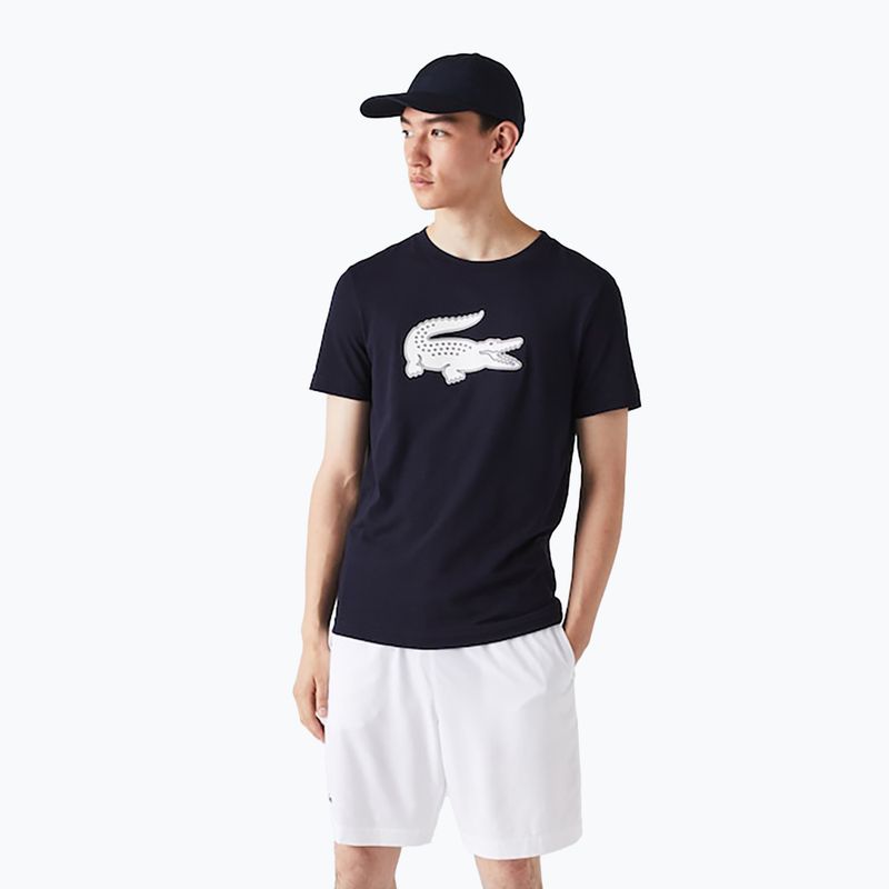 Camicia da tennis Lacoste uomo TH2042 blu navy/bianco 2