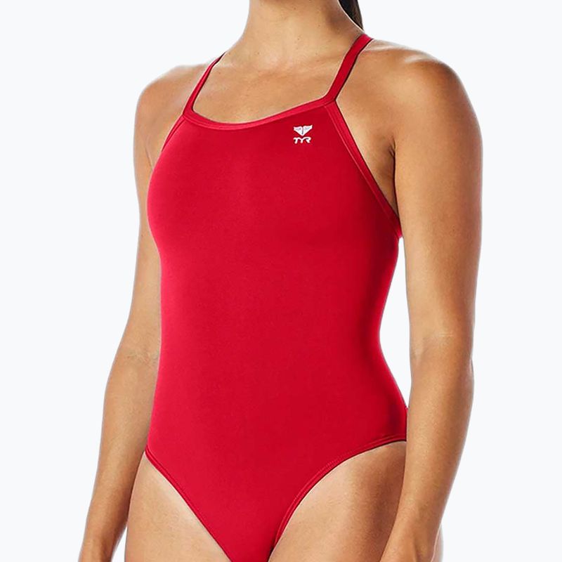 Costume intero donna TYR Solid Elite Diamondfit rosso 4