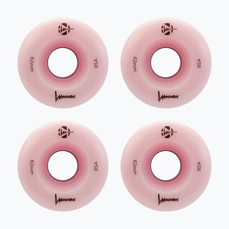 Ruote per pattini a rotelle FR Skates Luminous Led Quad Wheel 62mm/85A Sixies 6LED X4 flamingo 2