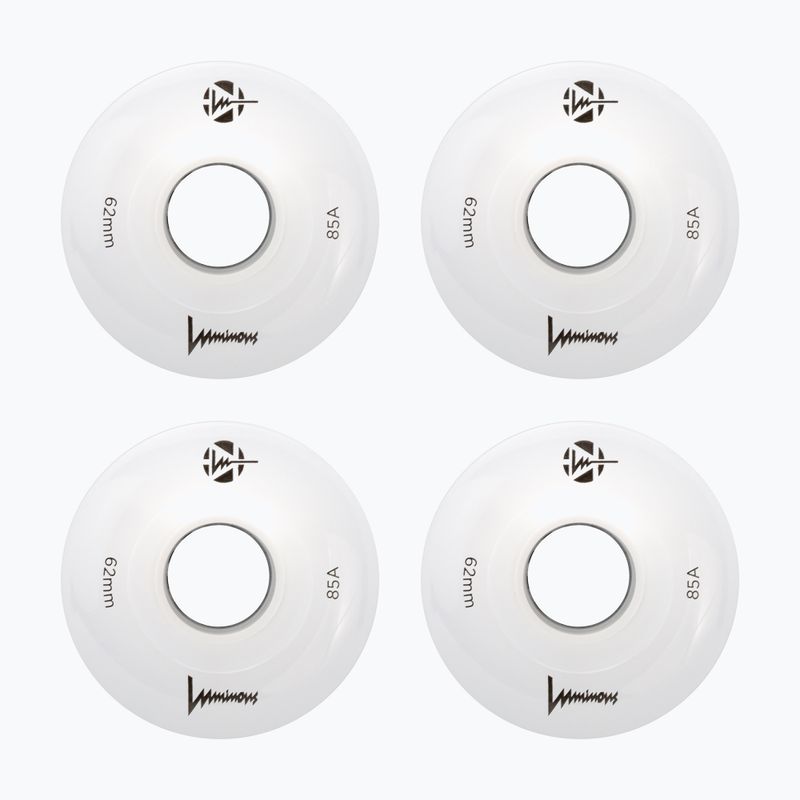 Ruote per pattini a rotelle FR Skates Luminous Led Quad Wheel 62mm/85A Sixies 6LED X4 white 2