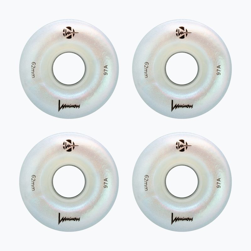Ruote per pattini a rotelle FR Skates Luminous Led Quad Wheel 62mm/97A X4 white pearl 2