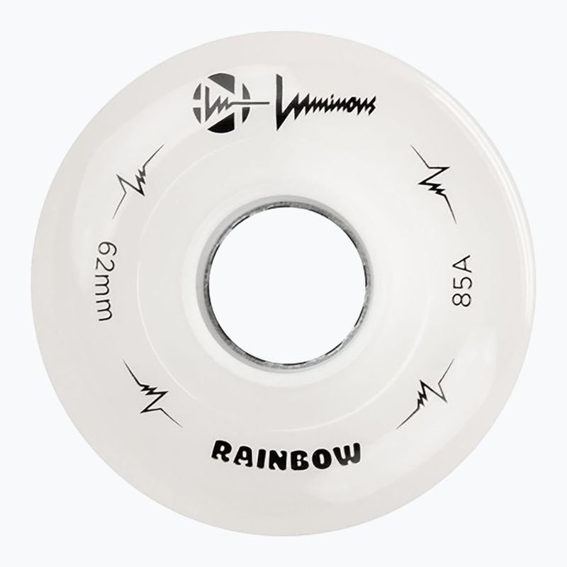 Ruote per pattini a rotelle FR Skates Luminous Led Quad Wheel 62mm/85A Sixies 6LED X4 rainbow/white 3