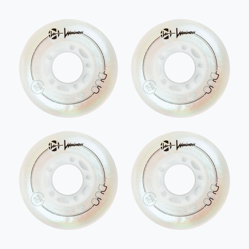 Ruote per pattini a rotelle Luminous Led Wheels Duo 72mm/85A X4 white/pearl 2