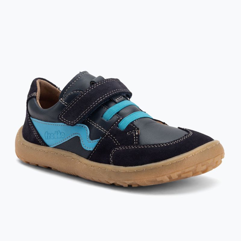 Scarpe Froddo Splash blu scuro per bambini a piedi nudi
