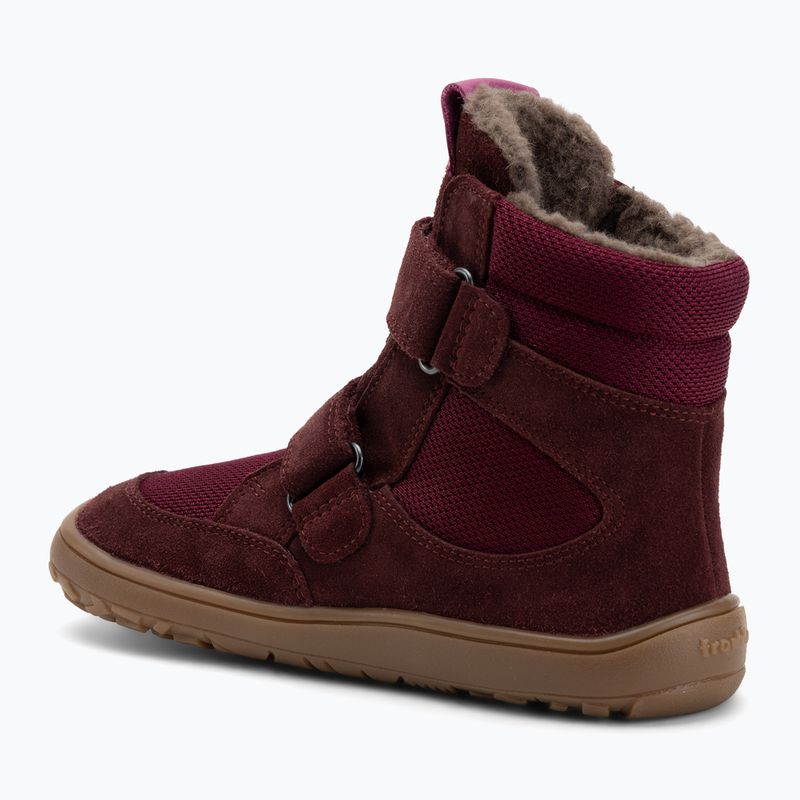 scarponi da neve Froddo Tex Winter bordeaux per bambini a piedi nudi 3
