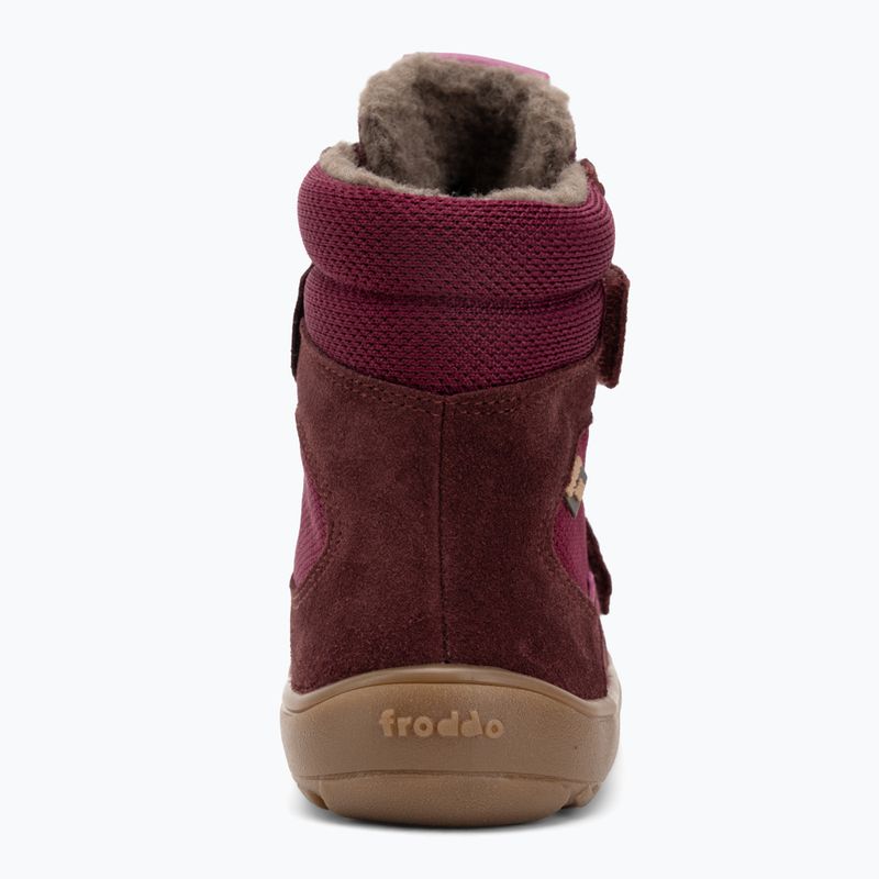 scarponi da neve Froddo Tex Winter bordeaux per bambini a piedi nudi 6