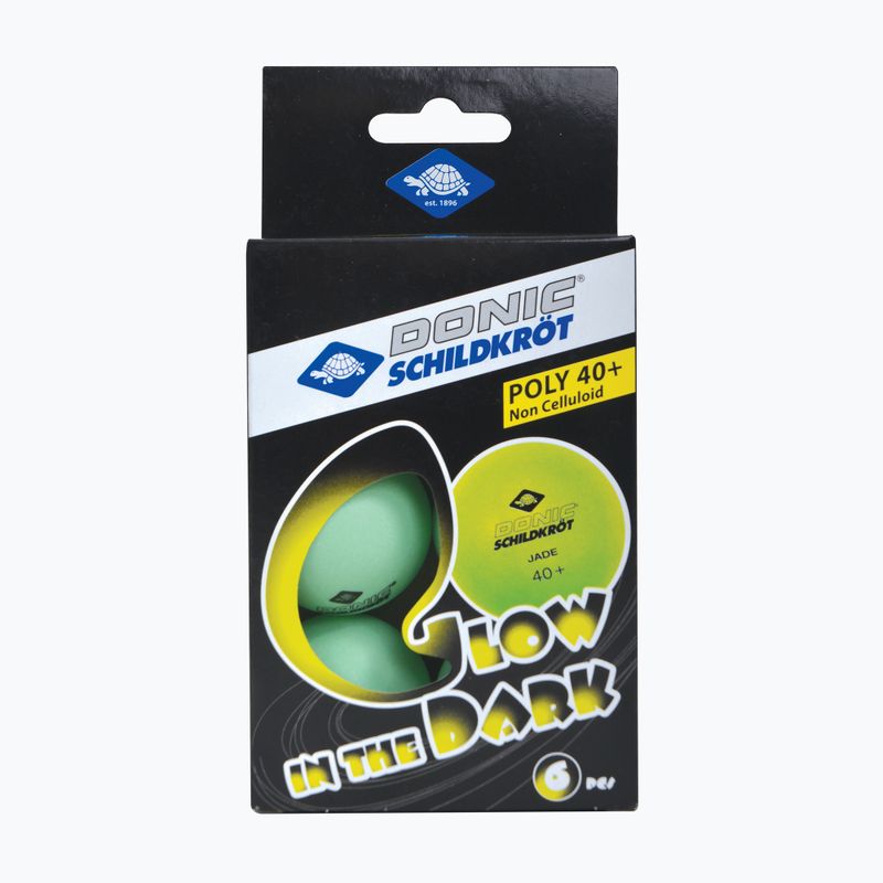 Donic-Schildkröt Glow In The Dark Poly 40+ 6pcs palline da ping pong luminose. 3