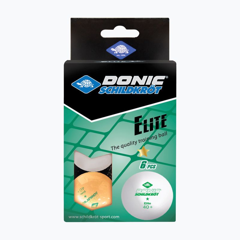 Palline da tennis da tavolo Donic-Schildkröt 1-Star Elite Poly 40+ 6 pz. bianco/arancio 4