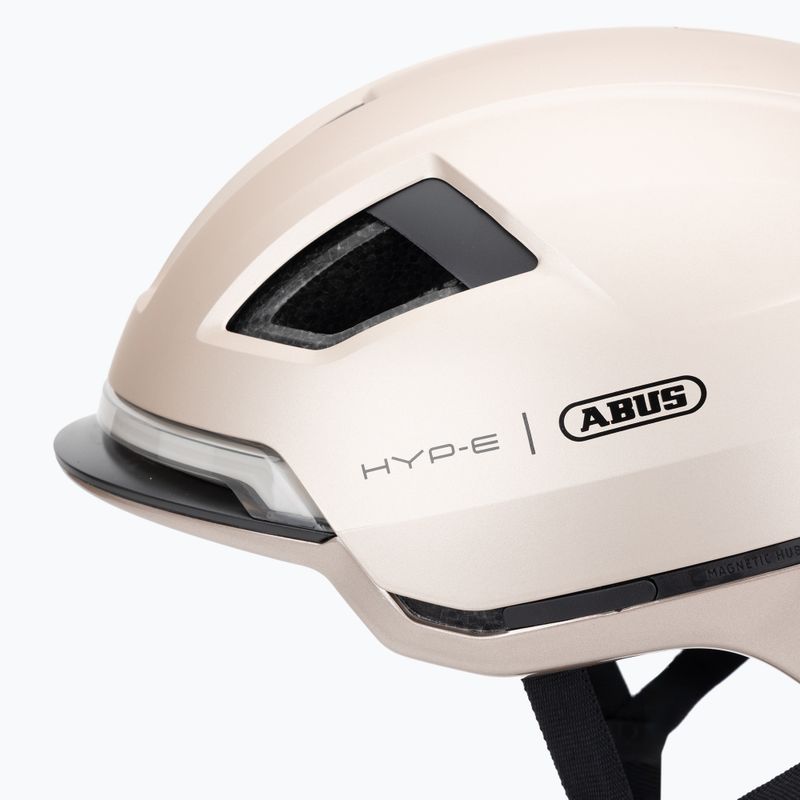 Casco da bici con indicatori di direzione ABUS Hyp-E champagne gold 7