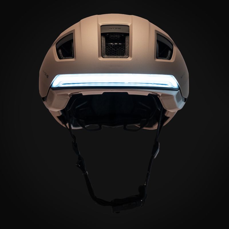 Casco da bici con indicatori di direzione ABUS Hyp-E champagne gold 8