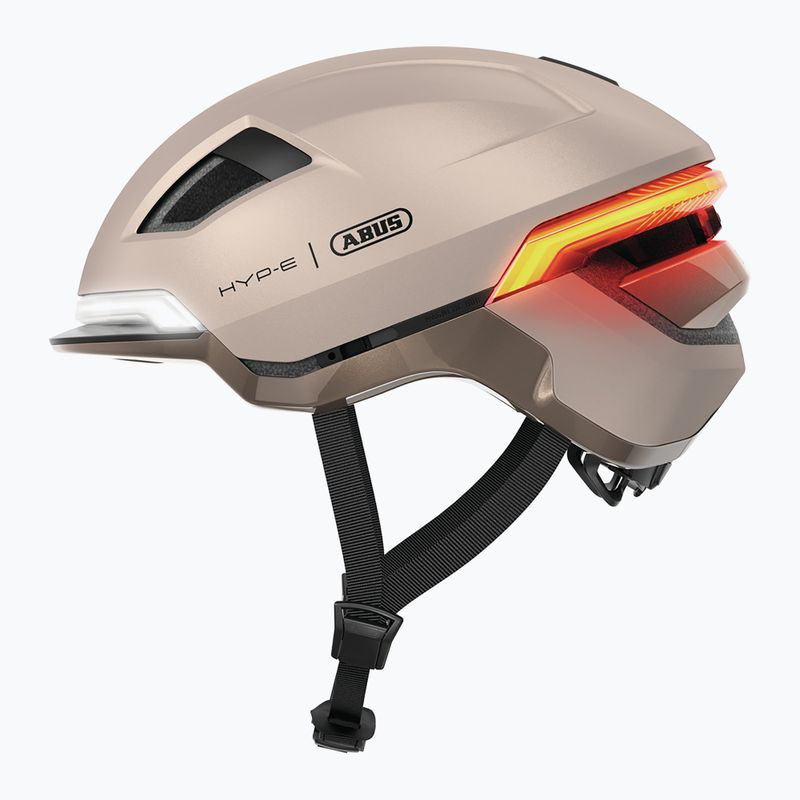 Casco da bici con indicatori di direzione ABUS Hyp-E champagne gold 2