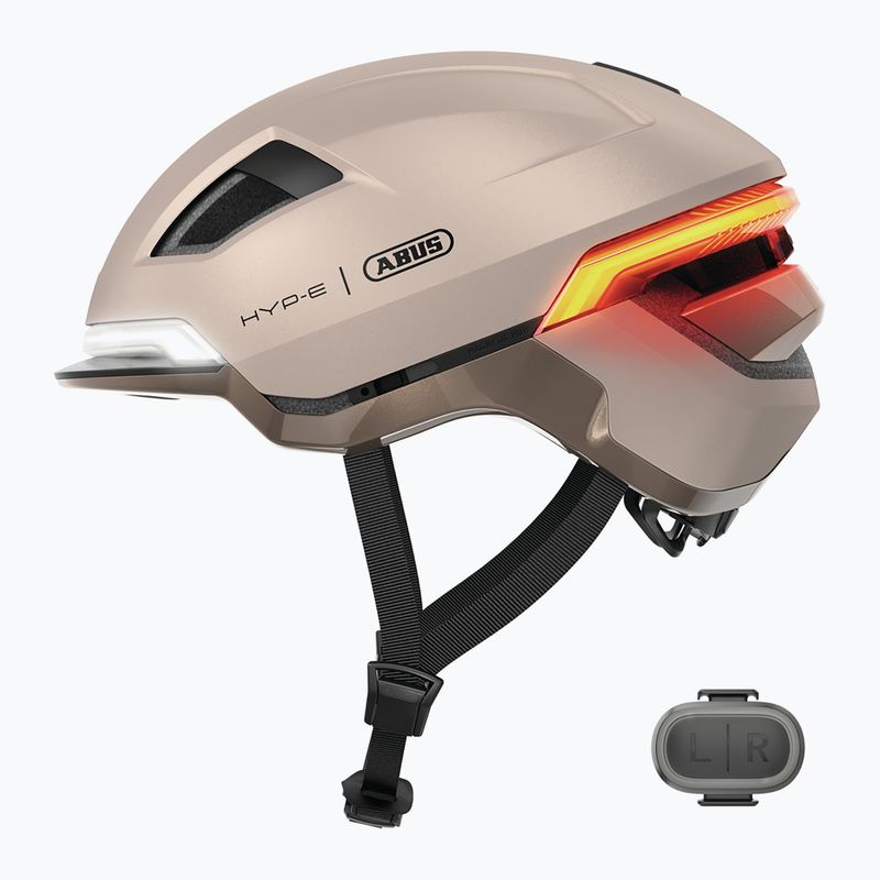 Casco da bici con indicatori di direzione ABUS Hyp-E champagne gold 3
