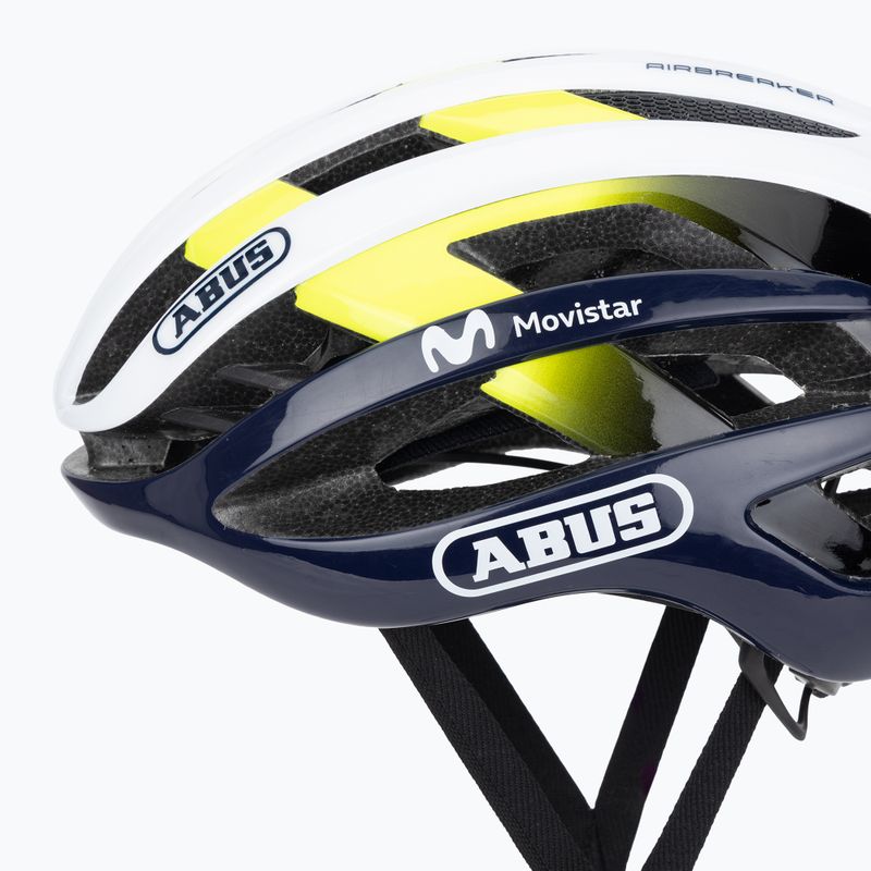 Casco da bicicletta ABUS AirBreaker Movistar Team 24 blu/giallo/bianco 7
