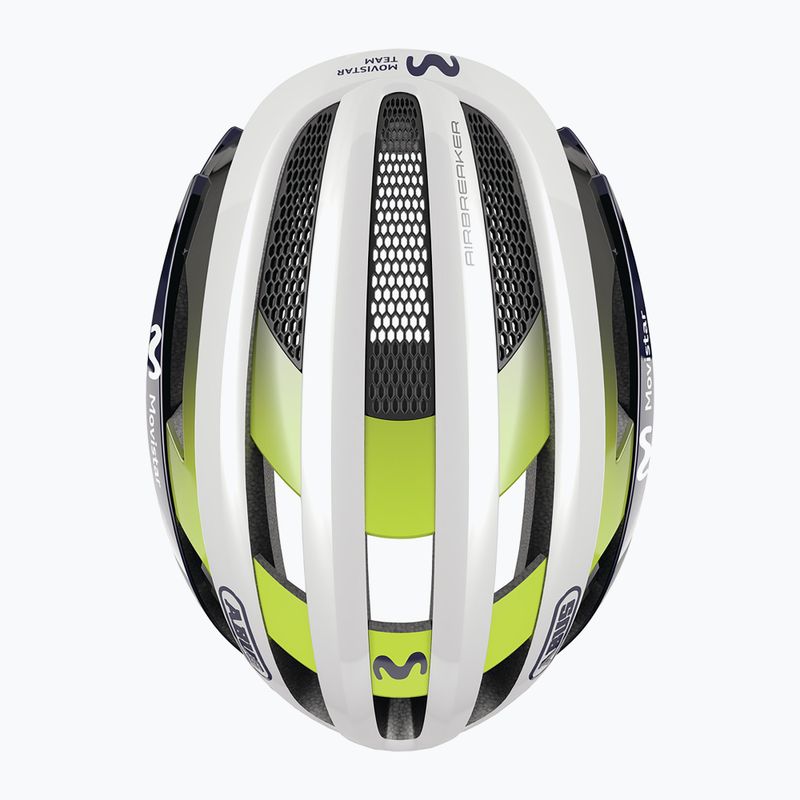 Casco da bicicletta ABUS AirBreaker Movistar Team 24 blu/giallo/bianco 4