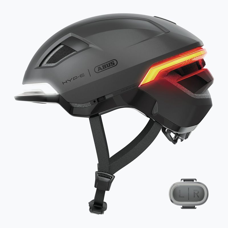 Casco da bici con indicatori di direzione ABUS Hyp-E volcano titan 3