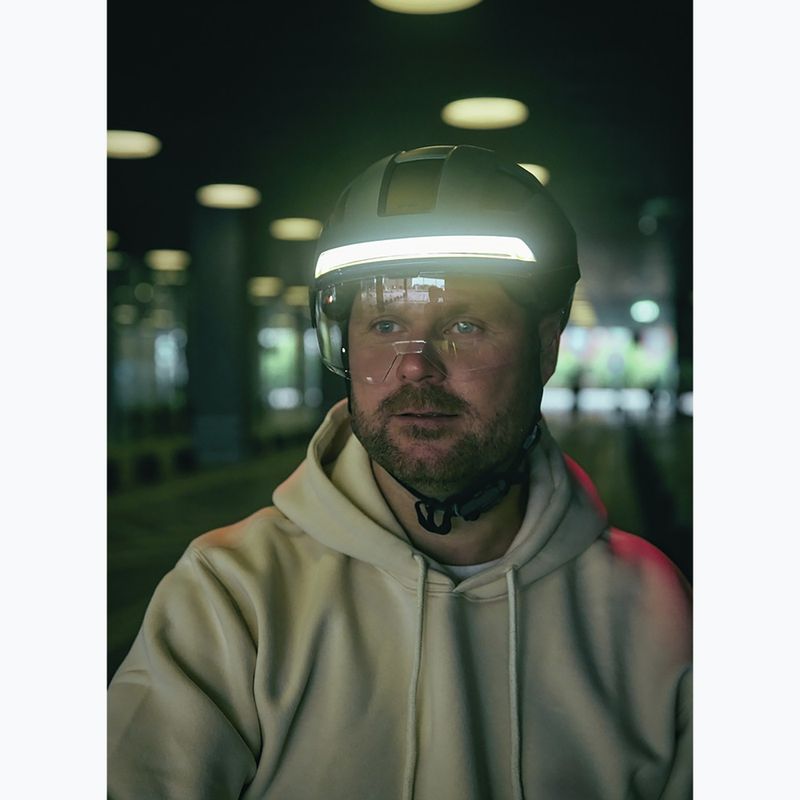 Casco da bici con indicatori di direzione ABUS Hyp-E volcano titan 9