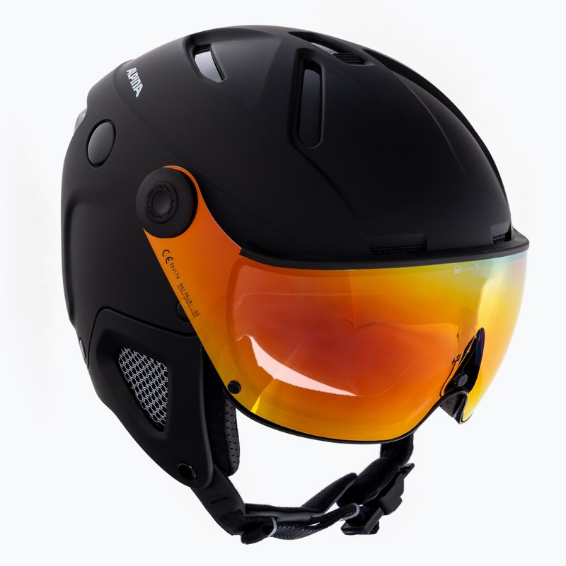Casco da sci Alpina Attelas Visor QVM nero opaco