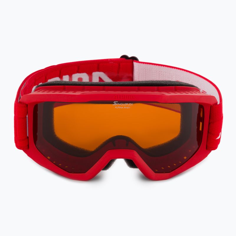 Occhiali da sci Alpina Piney rosso opaco/arancione per bambini 2