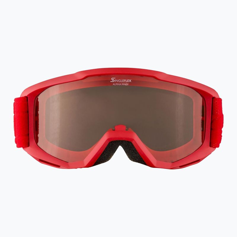 Occhiali da sci Alpina Piney rosso opaco/arancione per bambini 7