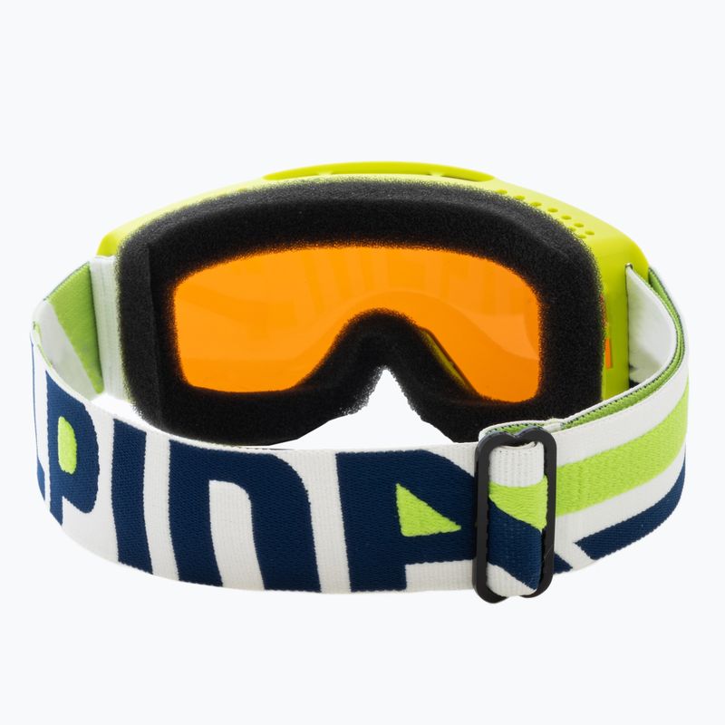 Occhiali da sci Alpina Piney lime opaco/arancione per bambini 3