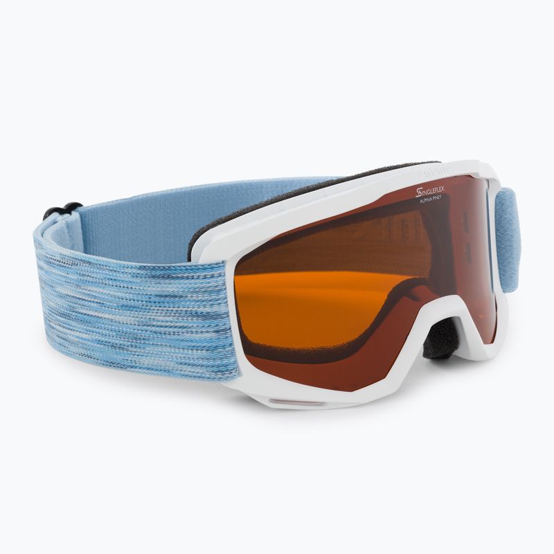 Occhiali da sci Alpina Piney per bambini bianco/blu opaco/arancio