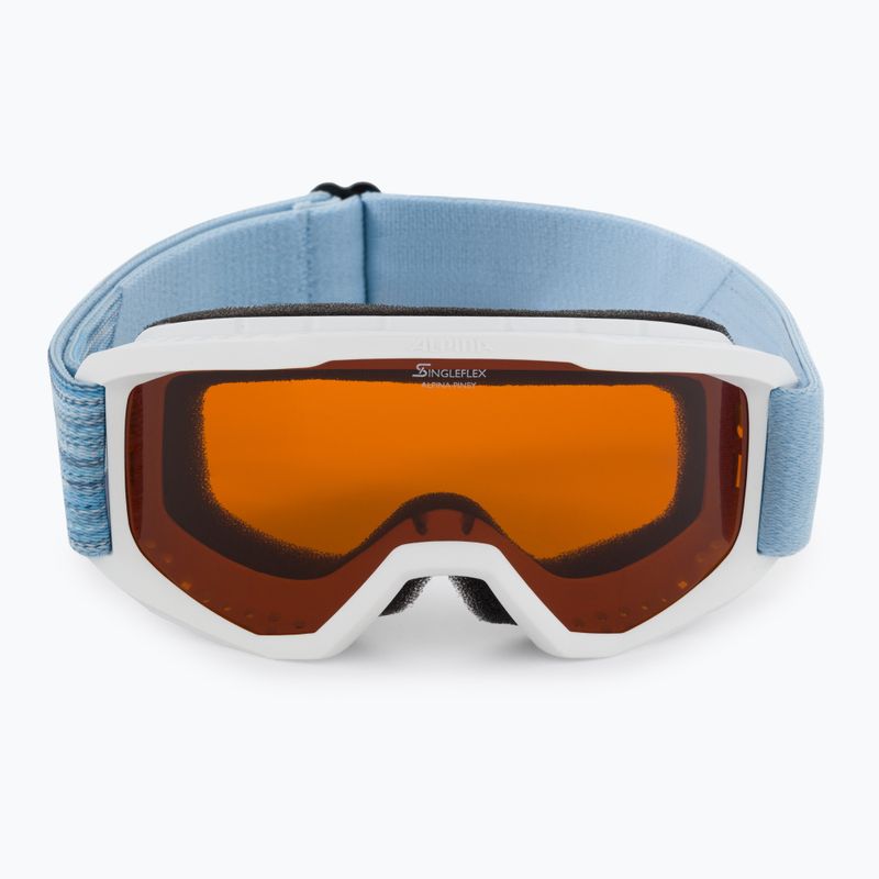 Occhiali da sci Alpina Piney per bambini bianco/blu opaco/arancio 2