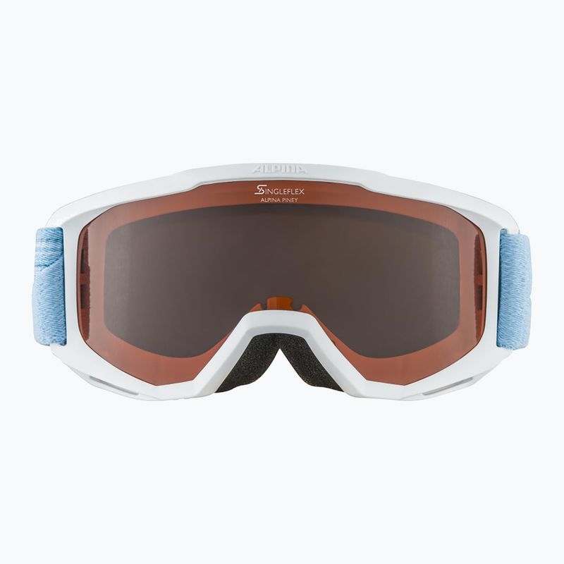 Occhiali da sci Alpina Piney per bambini bianco/blu opaco/arancio 8