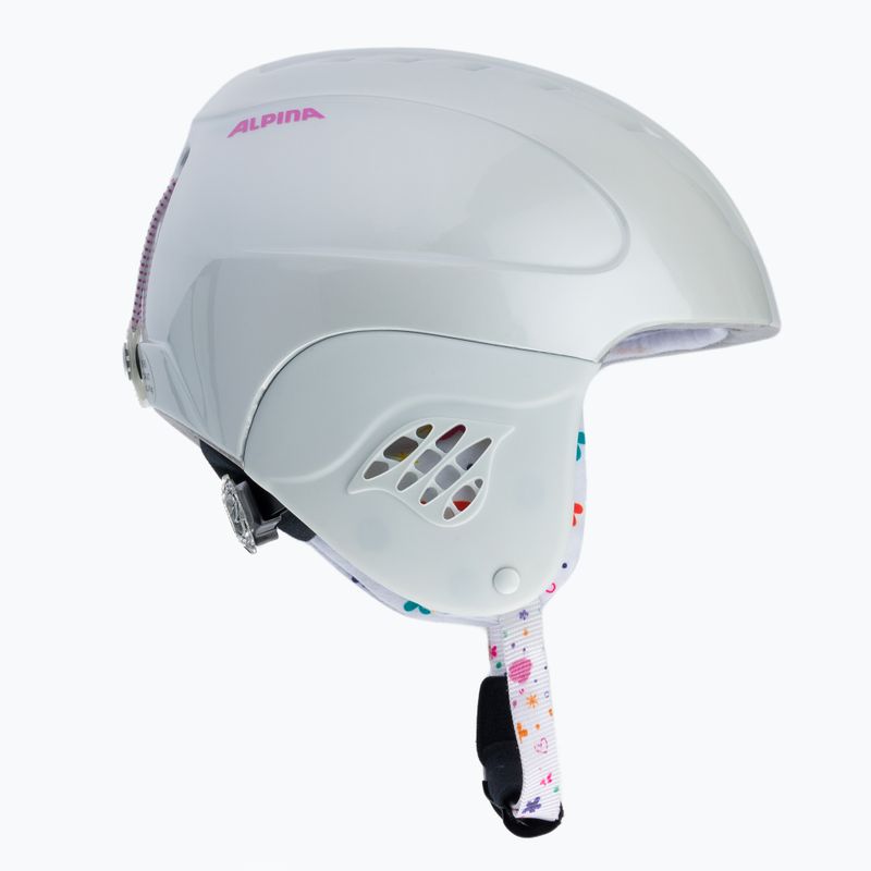 Casco da sci Alpina Carat bianco/deco per bambini 4