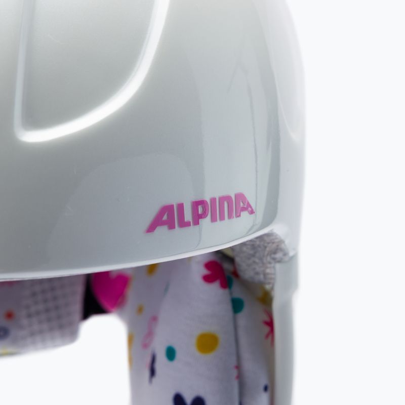 Casco da sci Alpina Carat bianco/deco per bambini 6