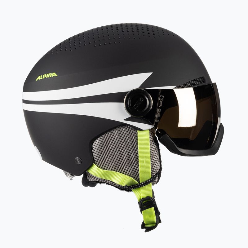 Casco da sci Alpina per bambini Zupo Visor Q-Lite carbone/neon opaco 4