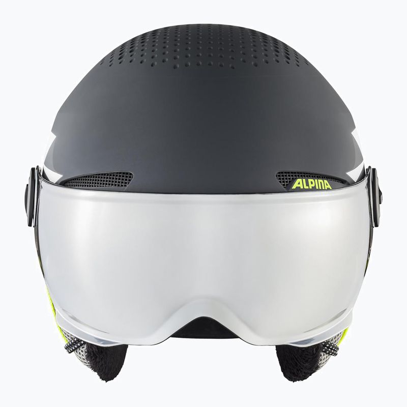 Casco da sci Alpina per bambini Zupo Visor Q-Lite carbone/neon opaco 10