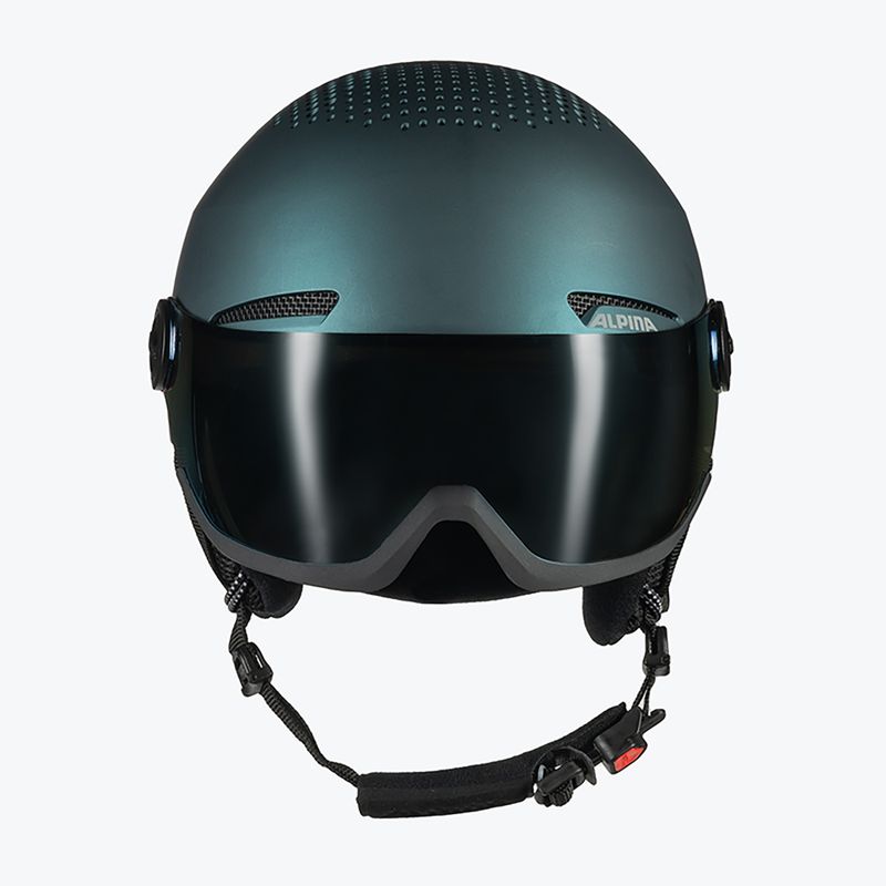 Alpina Arber Visor Q Lite casco da sci benzina/verde opaco 4