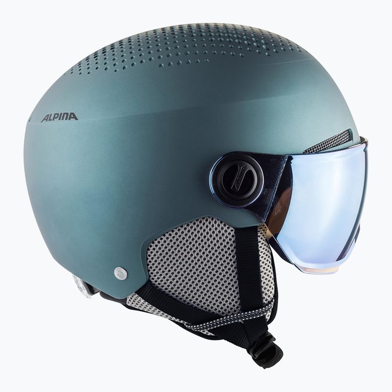 Alpina Arber Visor Q Lite casco da sci benzina/verde opaco 13