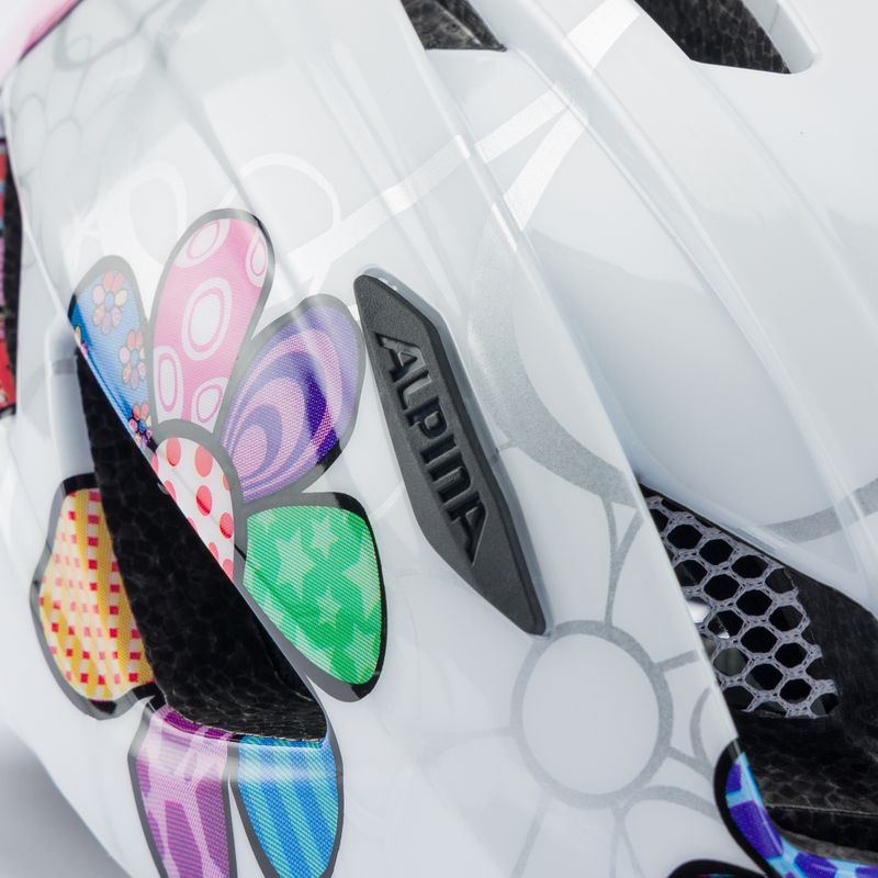 Casco da bici per bambini Alpina Pico bianco perla/fiore lucido 7