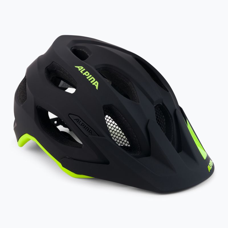 Casco da bici Alpina Carapax 2.0 nero neon/giallo opaco